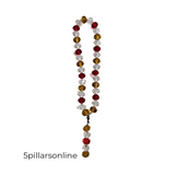 33 Bead Red Clear and Gold Crystal Tasbeeh