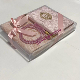 Luxury Velvet Quran, Tasbeeh, Prayer Mat Set (A5 Pink)