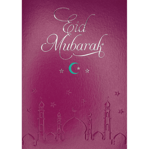 Eid Mubarak Card in Purple