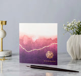 Eid Mubarak Gold Foiled Greeting Card in Burgundy Ombré