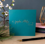 Jazaka' Allahu Khairan Gold Foiled Greeting Card in Bottle Green