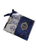 Luxury Velvet Quran, Tasbeeh, Prayer Mat Set (A5 Navy)