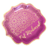 Eid Mubarak Party Plates (10pk) – Purple & Gold