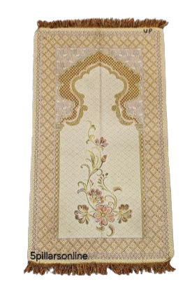 Thin Plain Prayer Mat with Flower Design